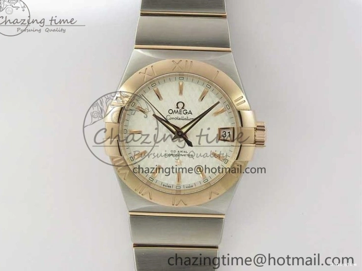 0115 Stylish Constellation 38mm SS RG VSF 1:1 Best Edition WhiteTextured Dial on SS RG Bracelet A8500 Super Clone 7921